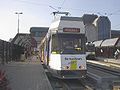 De Kusttram in de tramstoatie van Ostende