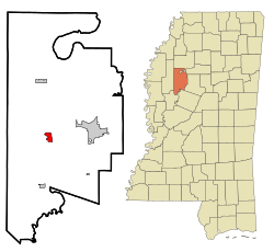 Location of Itta Bena, Mississippi