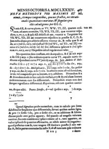 Leibniz: Nova methodus pro maximis et minimis, Acta Eruditorum, Leipzig, October 1684. First page of Leibniz' publication of the differential calculus. Leibniz-Acta-1684-NovaMethodus.png