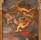 Низвержение Симона волхва. 1573—1576. Фреска. Капелла Паолина, Ватикан
