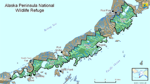 Карта Национальный заповедник дикой природы полуострова Аляска.png