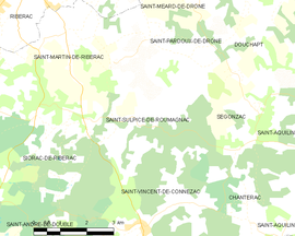 Mapa obce Saint-Sulpice-de-Roumagnac