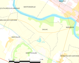 Mapa obce Gaujac