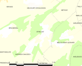 Mapa obce Étréjust