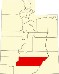 Map of Juta highlighting Garfield County