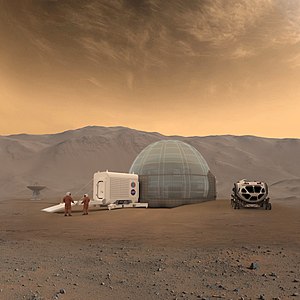 Langley's Mars Ice Dome design from 2016 for a Mars base would use in-situ water to make a sort of space-igloo. Mars Ice Home concept.jpg