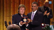 McCartney and President Barack Obama. Obama is handing the Gershwin Prize to McCartney.