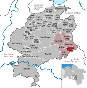 Poziția Messenkamp pe harta districtului Schaumburg