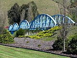 Millers Flat Bridge (Blue Bridge) über den Clutha River/Mata-Au