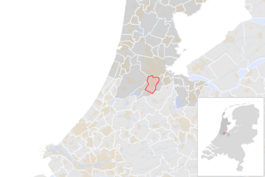 Locatie van de gemeente Amstelveen (gemeentegrenzen CBS 2016)