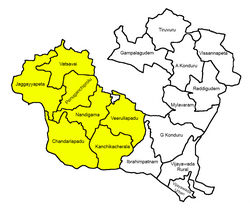 Mandals in Nandigama revenue division highlighted in yellow