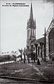 Plouigneau : l'église paroissiale Saint-Ignace vers 1920 (carte postale Émile Hamonic).