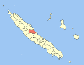 Расположение коммуны (выделено красным) в Новой Каледонии