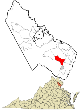 Location in Prince William County and the state of Virginia.