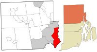 プロビデンス郡内の位置の位置図