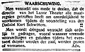 Advertentie voordracht Kurt Schwitters 's-Hertogenbosch, 25 januari 1923.