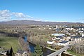 Vista desde la muralla de Puebla de Sanabria, donde se pueden apreciar los cuatro viaductos sobre el río Tera: el de la parte inferior de la imagen se corresponde con el de la antigua N-525 (actual ZA-925), el intermedio se corresponde con la N-525 y el superior con los dos de la A-52.