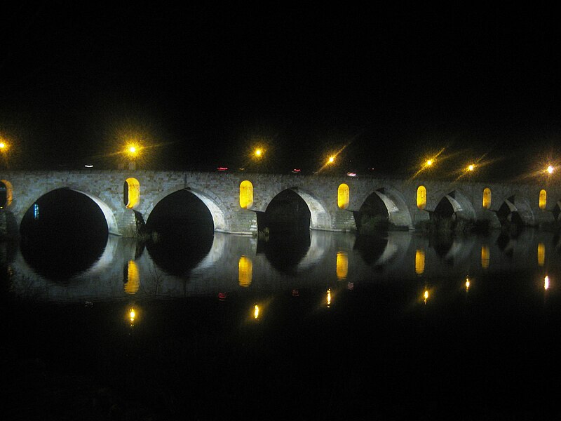 File:Puente de Piedra (Zamora) (vista nocturna).JPG
