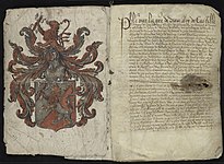 Reward letter of King Filip II of Spain to family of Balthasar Gerards, 1590