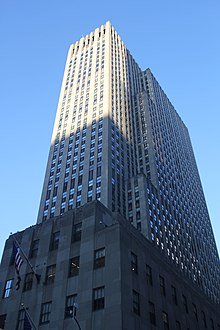 View of the building as seen from ground level at Fifth Avenue and 51st Street