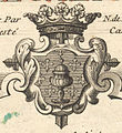 Escudo do reino de Galicia no mapa Royaume de Galice de Nicolas de Fer, 1708.