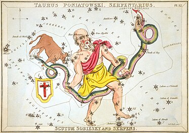 Carta 12: Taurus Poniatowski, Serpentarius, Scutum Sobiesky, i Serpens