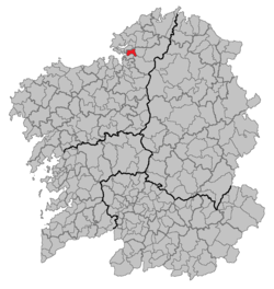 Situation of Cabanas within Galiza