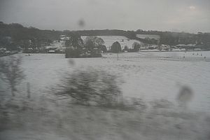 English: Snowy Steventon Taken from a passing ...