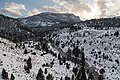 Blick auf Gardner River und Bunsen Peak von der Gardner River Bridge