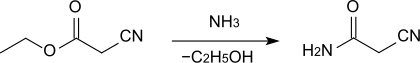 Herstellung von Cyanacetamid aus Cyanessigsäureethylester und Ammoniak