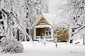 Het theehuis in de winter