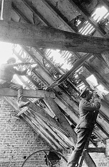 Sniper team of the 1/4th Battalion, Royal Berkshire Regiment, at Ypres, 1915 The 1-4th Battalion, Royal Berkshire Regiment in the Ypres Salient, 1915 Q50690.jpg