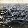 Photo of the burned Union Station, looking towards the river - Remaining part of the Western portion of the covered Green Island Bridge is just visible above right