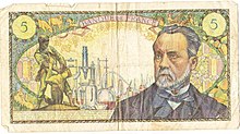 5 francs Pasteur, Face verso