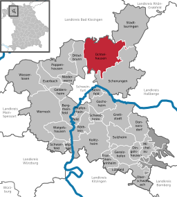 Läget för Üchtelhausen i Landkreis Schweinfurt