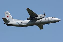 Antonov An-26 ruských námořních sil; podobný zřícenému