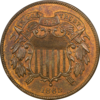 Bahagian depan syiling dua sen A.S. 1865