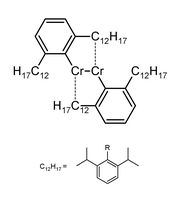 The compound synthesized by Nguyen, which was determined experimentally to contain a Cr-Cr quintuple bond