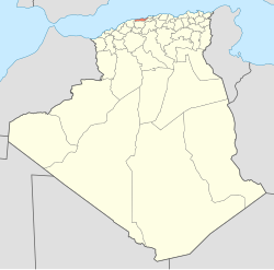 Map of Algeria highlighting Tipaza