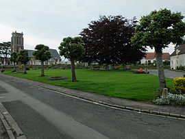 The green in front of the church