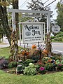 The inn's welcome sign