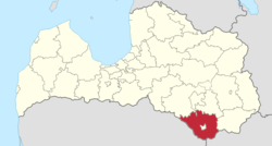 上道加瓦市镇在拉脱维亚的位置