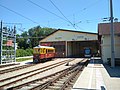 Historischer Trieb­wagen der Attergau­bahn von 1914 mit Scharfenbergkupp­lung