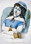 Illustration till den amerikanska "Beautiful dreamer" tryckt av Currier and Ives.