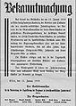 Aufruf zur Wahl der Zechenräte 1919