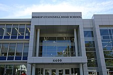Front/main entrance of Bishop O'Connell High School