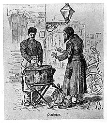 Řecký výrobce plačinty v Bukurešti v roce 1880