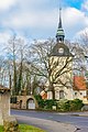 Dorfkirche Burkartshain (Kirche (mit Ausstattung), Kirchhof mit Einfriedung, Kirchhofstor (Torbogen und Pforte) und Gedenktafel für die Gefallenen der Kriege 1866 und 1870/1871 an der Kirche sowie Lutherlinde (Gartendenkmal))