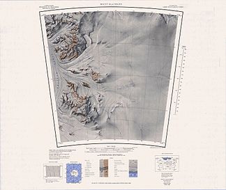 Karte von 1988, La Gorce Mountains im südwestlichen Viertel
