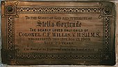 Stella, the only daughter of Colonel CF Wills of the Indian Medical Service finds mention in this plaque